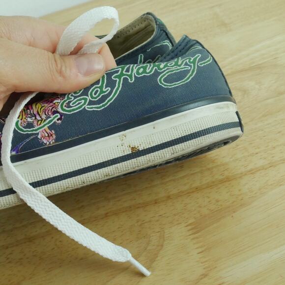 Ed Hardy Women's Size 10 Sneakers Slip On Low Rise Y2K Skull Tiger Graphic - Picture 6 of 16